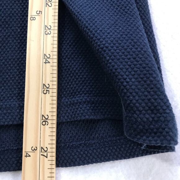 Peter Werth No 1 London cotton navy blue short sleeve open knit waffle polo L - Picture 7 of 10